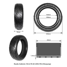 Rueda Cubierta 10×2,70 6,5 (255×70)