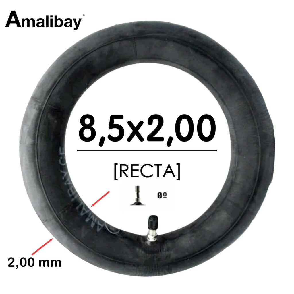 Cámara de aire 8,5×2 (válvula recta) Reforzada 120 gramos