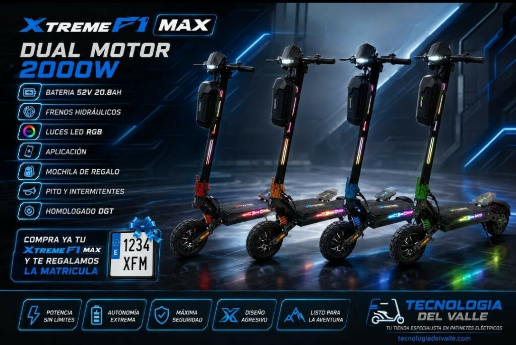 Patinete Eléctrico Xtreme F1 Max Homologado DGT