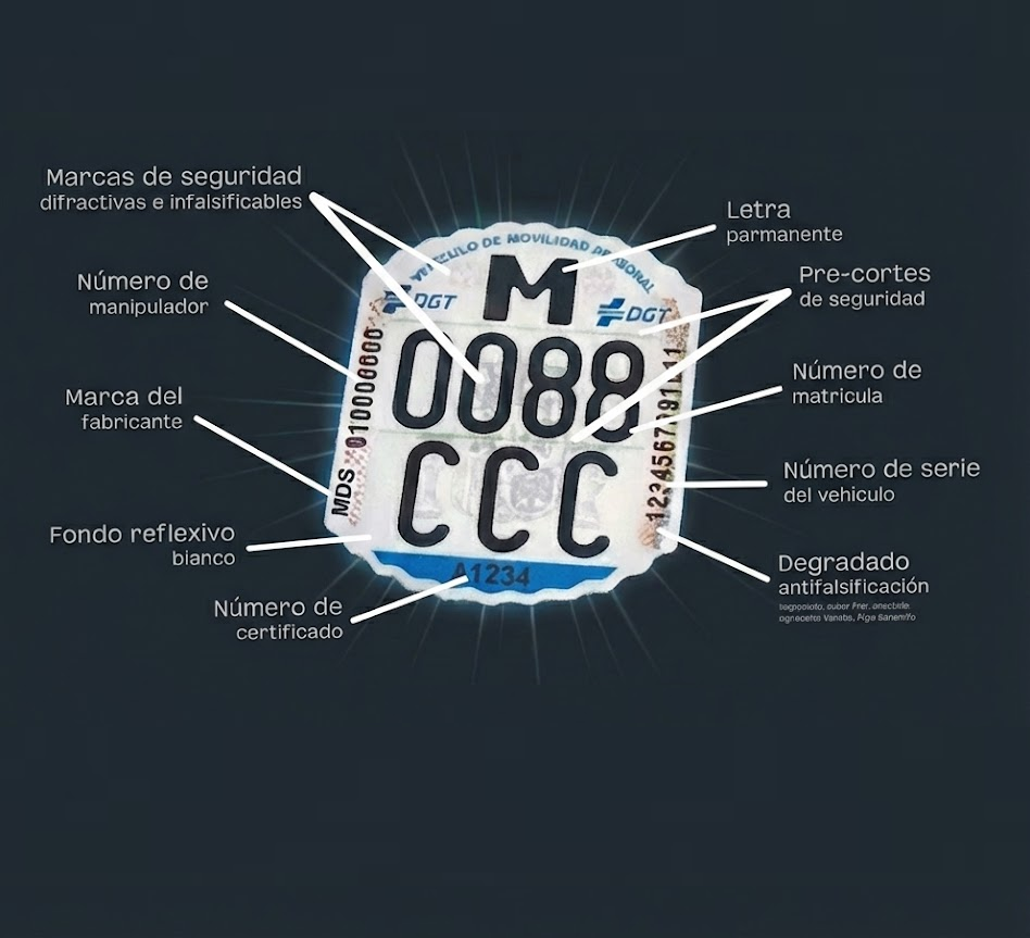 Placa Matricula Patinete Electrico VMP